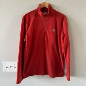 The North Face Crimson Orange Half-Zip Fleece Long Sleeve